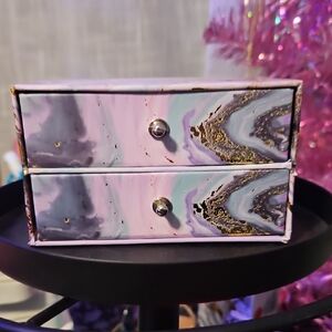 Marble Design Storage Box with Drawers